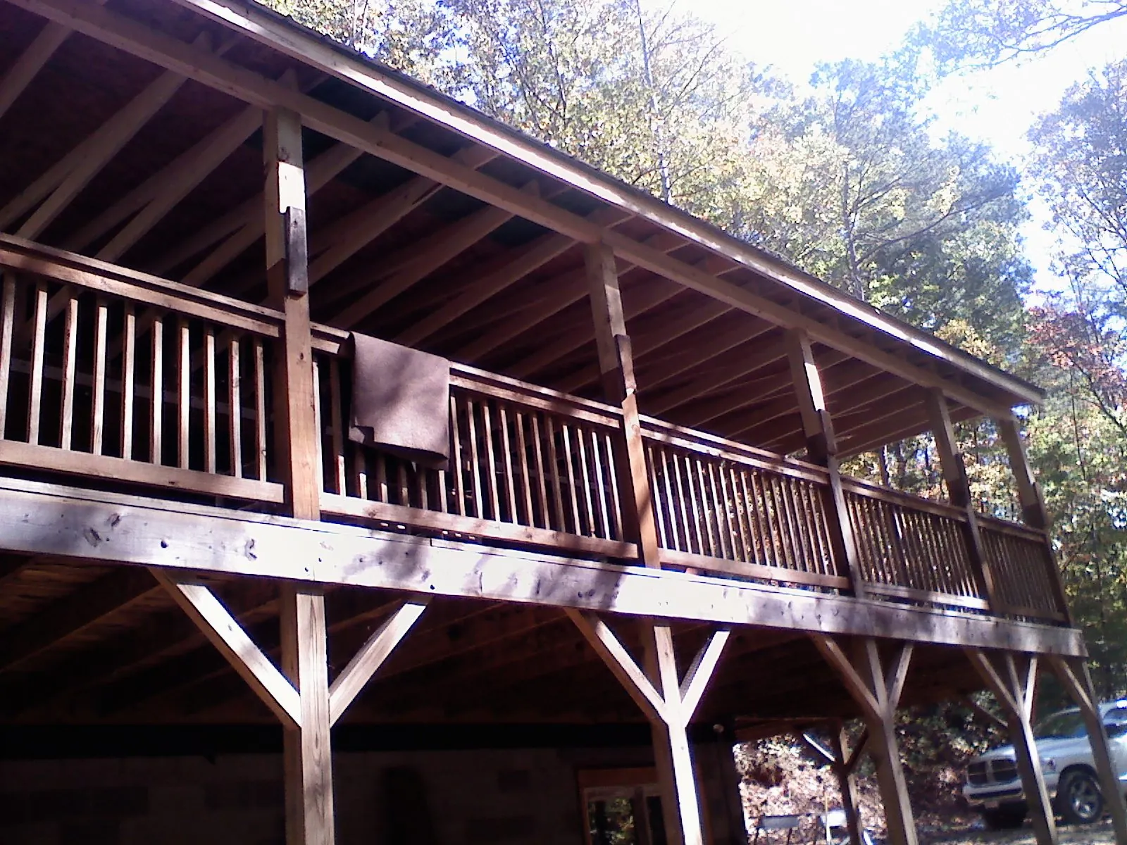 Timber framing under a new elevated porch and deck — Roof Leak Repair in Crockett by Roofing Brothers